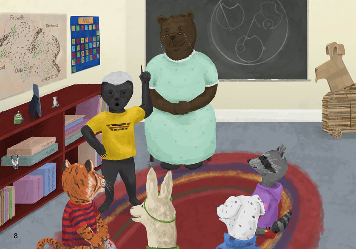 Illustration of Honey standing up triumphantly